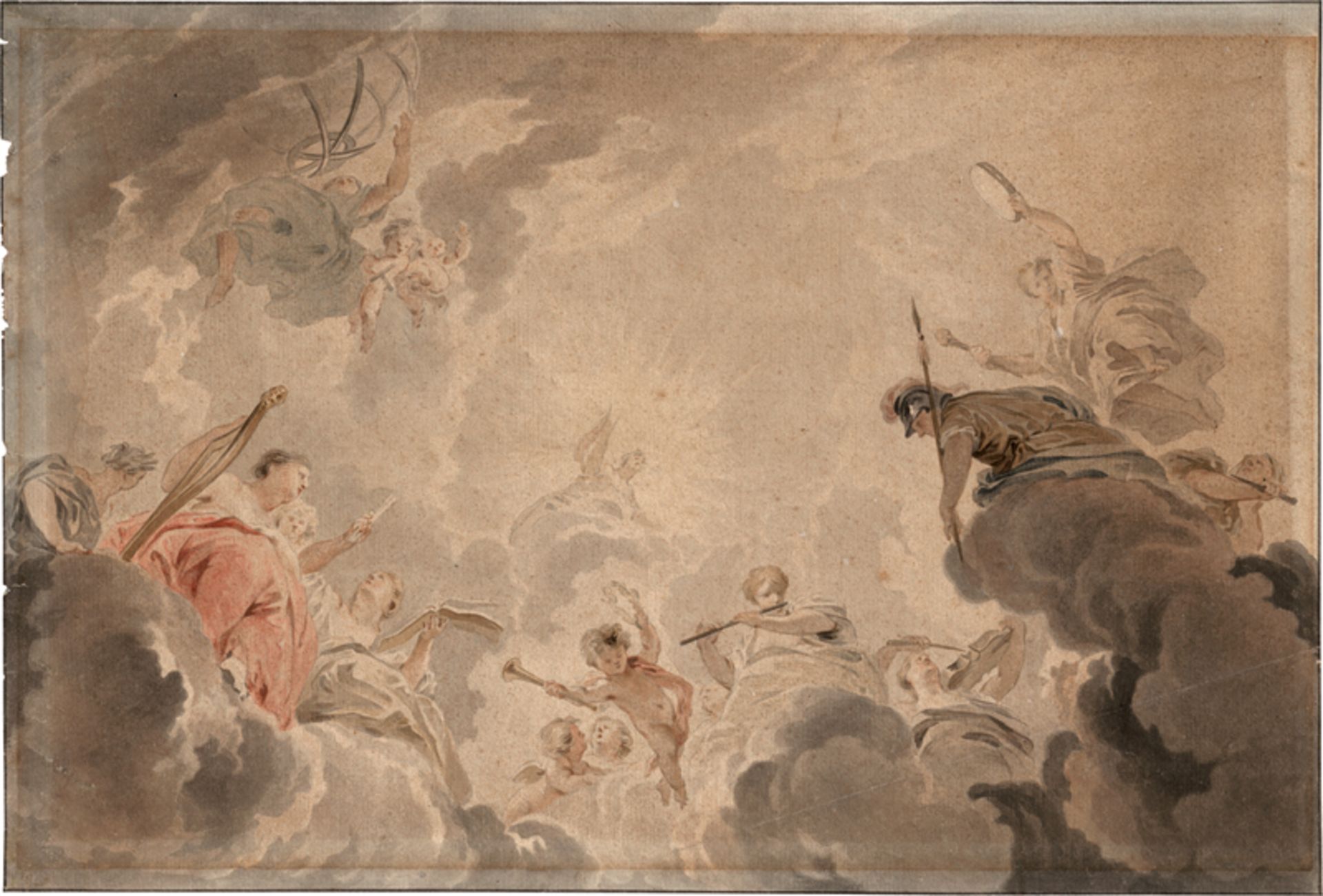 Wit, Jacob de - zugeschrieben: Deckenentwurf mit Minerva, Apoll und musizierenden Musen