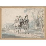 Dillis, Johann Georg von: Südliche Landschaft mit reitenden Kindern auf einem Esel