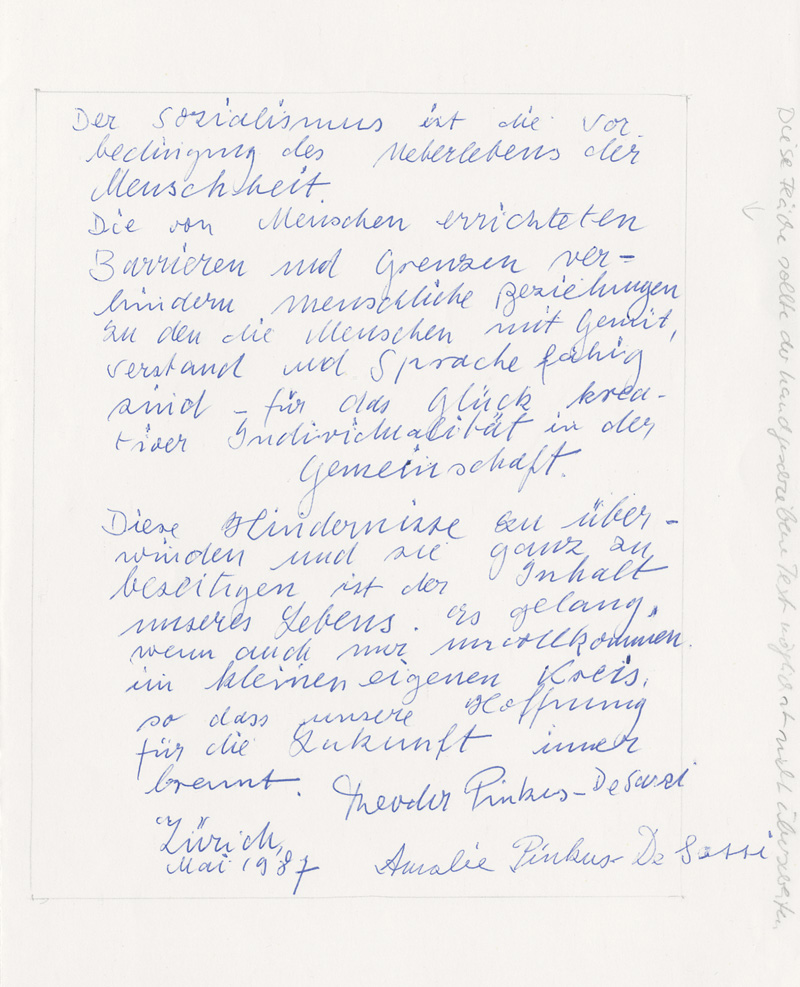 Pinkus, Theodor und Kruse, Ingrid v...: 5 eigenh. Schriftstücke und 1 Postkarte m. U. - Image 3 of 4