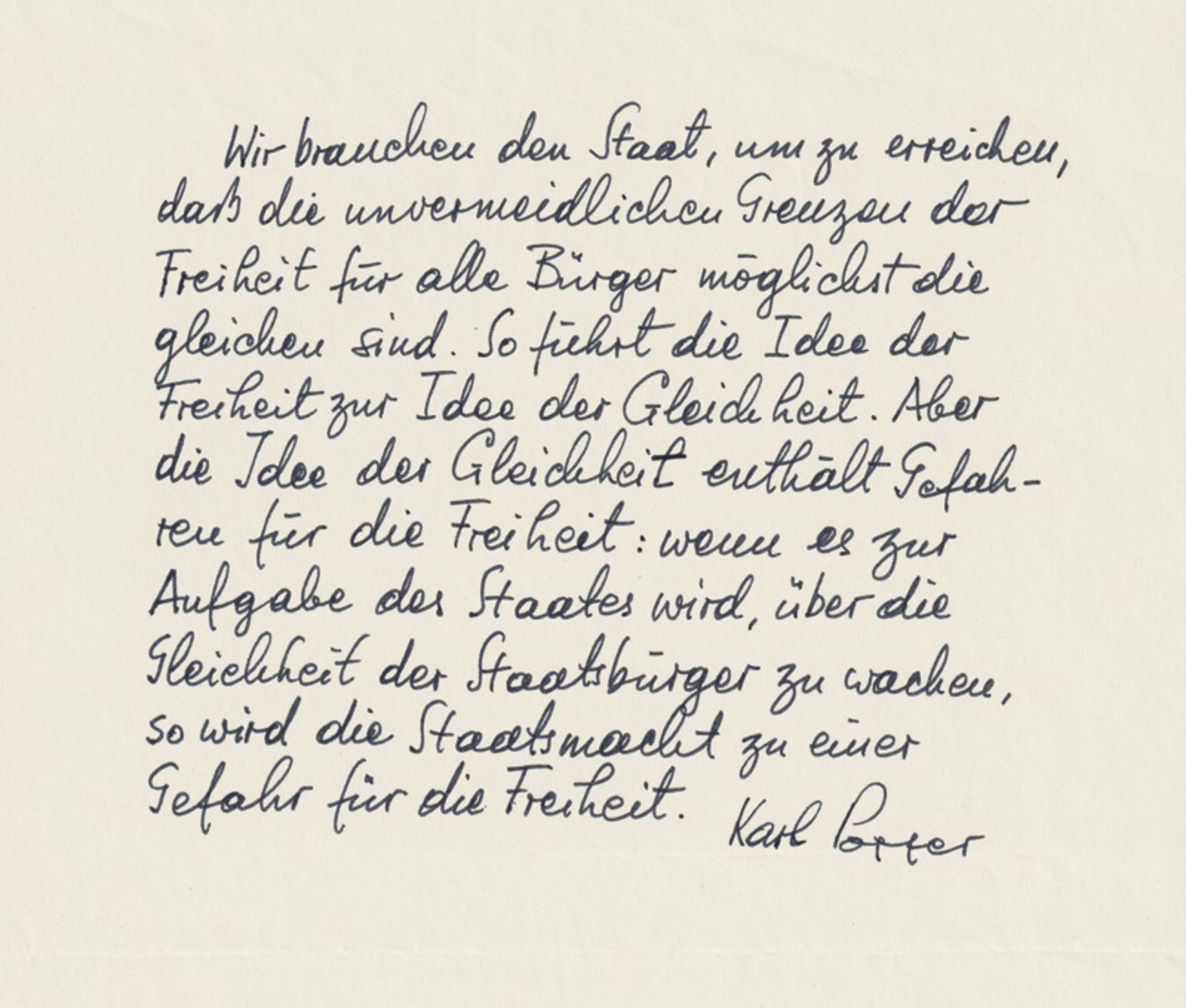 Popper, Karl Raimund und Kruse, Ing...: Eigenh. Schriftstück, masch. Brief und 1 Porträt in Orig... - Image 2 of 2