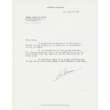 Simenon, Georges: Zwei Schreiben, masch.schriftl. mit Unterschrift
