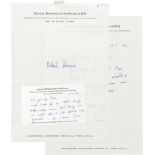 Stürmer, Michael: Eigenh. Brief und eigenh. Billet m. U. 2 S. Fol.und Qu.-...