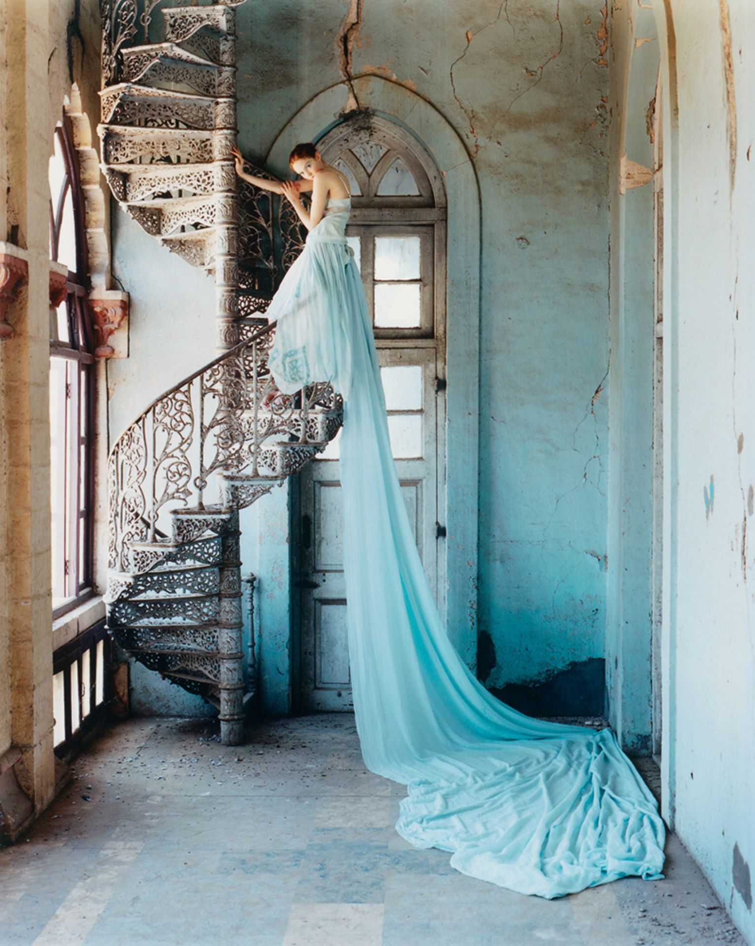 Walker, Tim: Lily and Spiral Staircase Whadwan, Gujarat, India" for B...