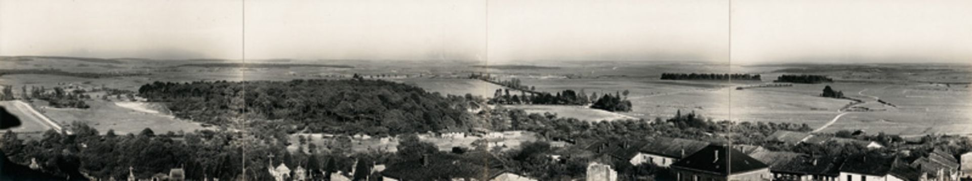 World War I: Panoramic view of Montfaucon between the Argonne Forest ...