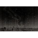 Astronomy: The night sky with Paris horizon