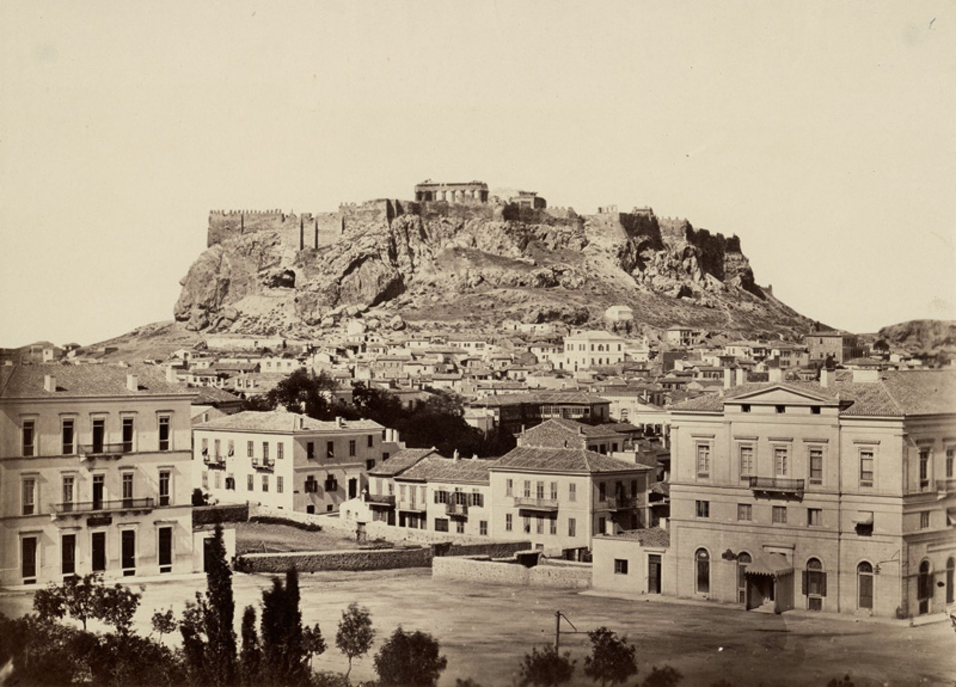 Konstantinou, Dimitrios: View of the Acropolis seen from the King's Palace; Front...