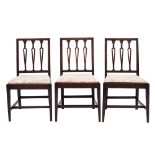 A set of six early 19th Century mahogany dining chairs:,
