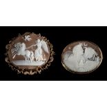 A carved shell cameo,