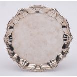 A George II silver waiter, maker William Peaston, London, 1751: with shell and scroll border,