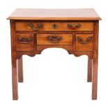 A George III mahogany rectangular lowboy:, the top with a moulded edge,