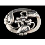 A silver brooch by Georg Jensen,: design no.