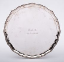 An Elizabeth II silver presentation salver, maker Barker Ellis Silver Co, Birmingham,