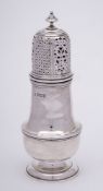 A George V silver sugar caster, maker James Parkes, London, 1912: of baluster outline,