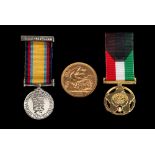 Behind Enemy Lines, Gulf War Collection, a gold Sovereign and two miniature medals,; no.