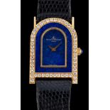 Baume Mercier, an 18 carat gold lapis lazuli and diamond wristwatch,: numbered 37837 984 360,