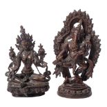 An Indian Hindu bronze statue of Ganesha: standing on the back of a rat,