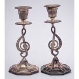A pair of Victorian silver candlesticks, maker Joseph Rogers & Sons, Sheffield,