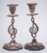 A pair of Victorian silver candlesticks, maker Joseph Rogers & Sons, Sheffield,