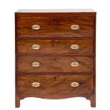 Campaign Furniture An early 19th Century mahogany and inlaid secretaire military chest:,