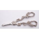 An Elizabeth II silver pair of grape shears, maker A Marston & Co, Birmingham,