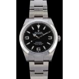 Rolex, Oyster Perpetual, Explorer, Superlative Chronometer, a stainless steel wristwatch,