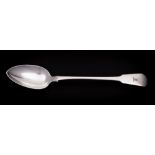A George III silver Fiddle pattern basting spoon, maker Thomas Bamford, London, 1817: crested,