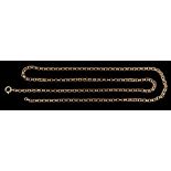 A belcher link necklace,: with a ring bolt clasp, stamped 375, 71.5cm long, 21g.