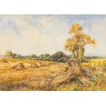 Robert William Arthur Rouse [1867-1951]- Summer; hay stooks at Wytham, near Oxford,