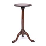 A George II walnut tripod table or kettle stand, elements 18th century and later,