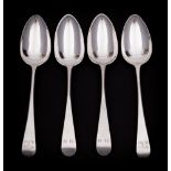 A pair of George III silver Old English pattern table spoons, maker Thomas Wallis, London,