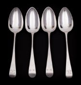 A pair of George III silver Old English pattern table spoons, maker Thomas Wallis, London,