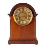 Roblin & Fils Frères Paris a mahogany mantel clock: the eight-day duration movement striking the