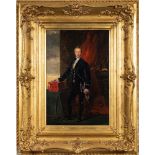 Circle of Thomas Lawrence [1769-1830]- The Diplomat,: full-length standing with sword,