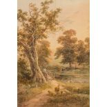 Henry Earp [1831-1914]- A Sussex farmyard; A Sussex river landscape,:- a pair,