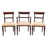 A set of six Regency mahogany dining chairs:,