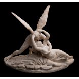 After Antonio Canova (1755-1822) a carrara marble figure group,