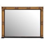 A Regency giltwood rectangular overmantel mirror:,