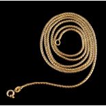 An 18 carat gold necklace,: the snake link necklace with a ring bolt clasp,
