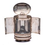 A 19th Century Campaign double candle lamp,