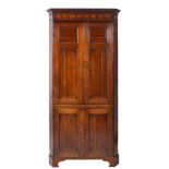 An early 19th Century oak standing corner cupboard:,