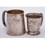 A George VI silver christening mug, maker Frank Cobb & Co, Sheffield,