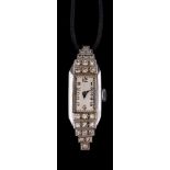A 1920s platinum and diamond cocktail watch,