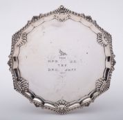 An Edward VII silver salver, maker Goldsmiths & Silversmiths Co Ltd, London, 1902: inscribed,