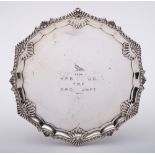 An Edward VII silver salver, maker Goldsmiths & Silversmiths Co Ltd, London, 1902: inscribed,