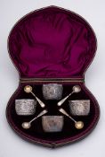 A set of four Victorian silver salts, maker Josiah Williams & Co, London,