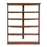 A Victorian oak open library bookcase:,