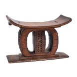 A substantial Ashanti carved wood prestige stool, early 20th century,