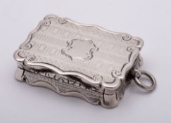 A Victorian silver vinaigrette, maker Aston & Son, Birmingham,