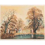 * Helen Layfield Bradley [1900-1979]- Autumn; from the series The Four Seasons,:- coloured print,
