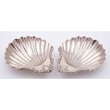 A pair of George II silver butter dishes, maker Henry Bailey, London, 1759: crested,